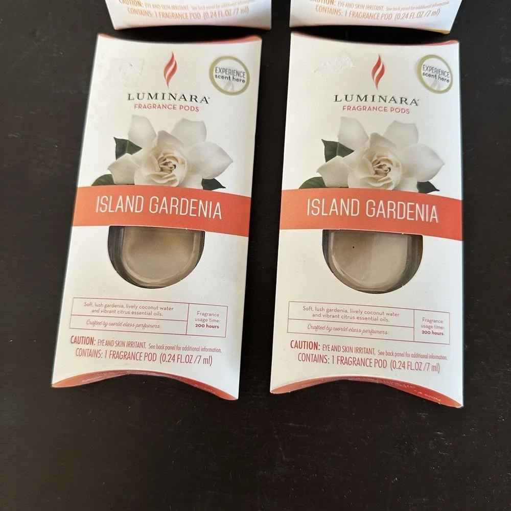 Luminara Fragrance Pod Tropical Mango Island Gardenia Refill Diffusing Candle 4
